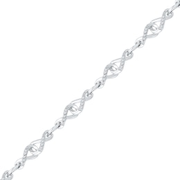 Zales 1/20 Ct. T.W. Diamond Alternating Infinity Loop and Heart Bracelet in Sterling Silver – 7.25