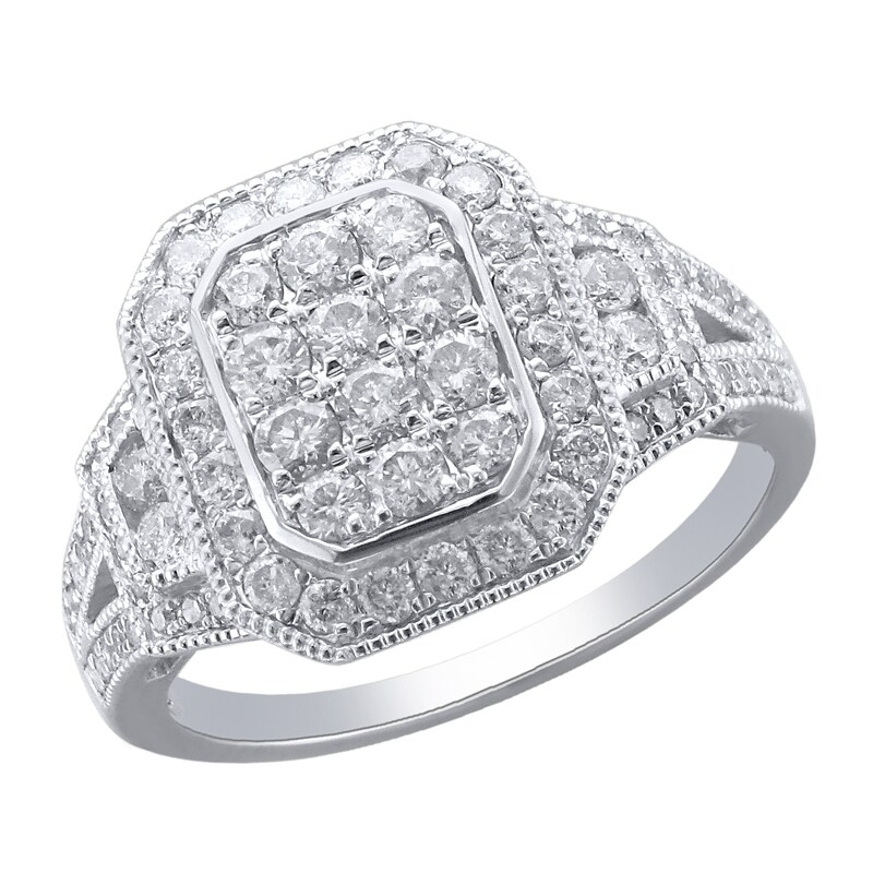 Main Image 1 of 1 CT. T.W. Multi-Diamond Frame Ring in 10K White Gold