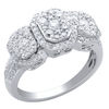 Thumbnail Image 2 of 1 CT. T.W. Multi-Diamond Three Stone Frame Ring in 10K White Gold