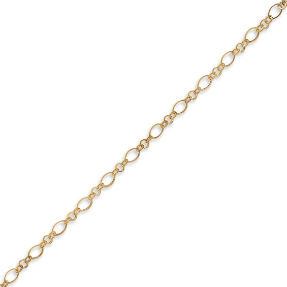 Oval Link Adjustable Anklet in 14K Gold - 10"
