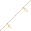 Thumbnail Image 1 of Cross Dangle Adjustable Anklet in 14K Gold - 10"