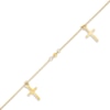 Cross Dangle Adjustable Anklet in 14K Gold - 10"