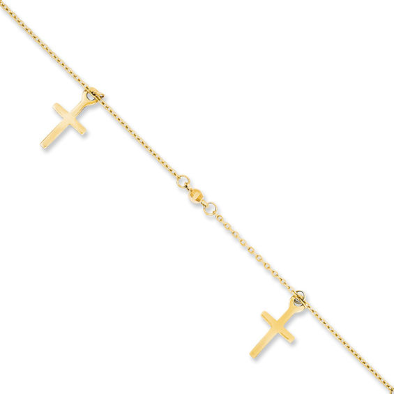 gold cross ankle bracelet
