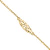Thumbnail Image 1 of Filigree Heart Anklet in 14K Gold - 10"