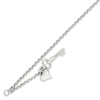 Thumbnail Image 1 of Heart Key Dangle Adjustable Anklet in 14K White Gold - 10"