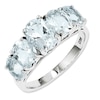 Thumbnail Image 0 of Oval Aquamarine Five Stone Ring in Sterling Silver - Size 7