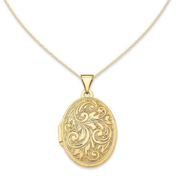 Love You Always Reversible Locket in 14K Gold Zales