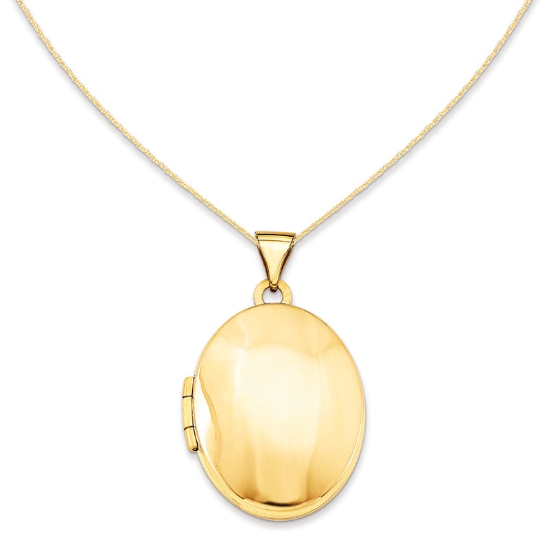 Main Image 1 of Polished Oval Locket in 14K Gold