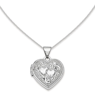 Heart Locket in 14K White Gold | Zales