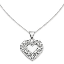 Heart Locket in 14K White Gold | Zales