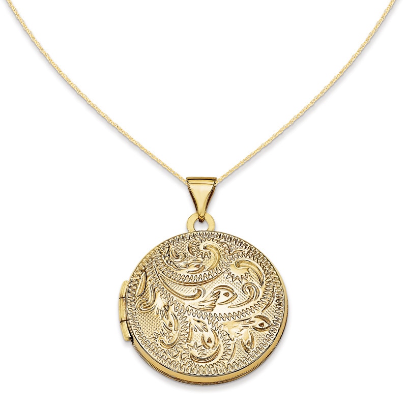 Main Image 1 of Round Paisley Locket in 14K Gold