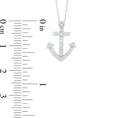 Large Beautiful Nautical Anchor Pendant Necklace 18" Chain White and Navy Blue 