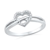 Thumbnail Image 0 of 1/10 CT. T.W. Diamond Heart Promise Ring in Sterling Silver