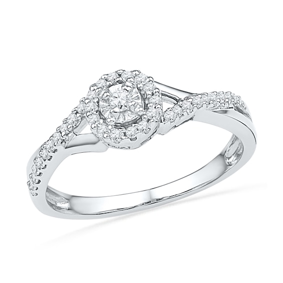 1/4 CT. T.w. Diamond Frame Promise Ring in Sterling Silver
