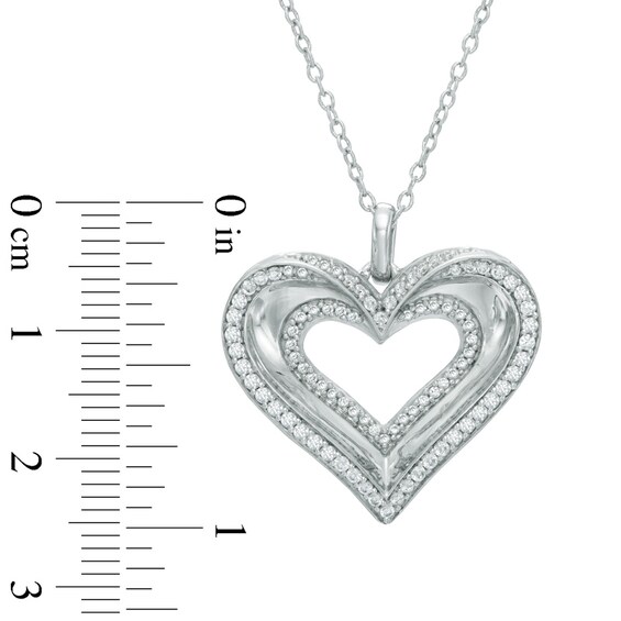 1/2 CT. T.w. Diamond Heart Pendant in 10K White Gold