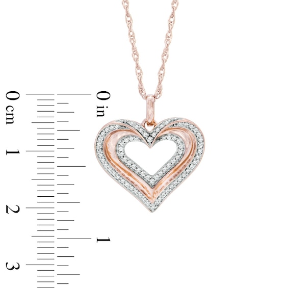 1/4 CT. T.w. Diamond Heart Pendant in 10K Rose Gold