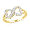 Thumbnail Image 0 of 1/6 CT. T.W. Diamond Sideways Heart-Shaped Infinity Ring in 10K Gold