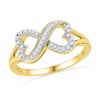 Thumbnail Image 1 of 1/6 CT. T.W. Diamond Sideways Heart-Shaped Infinity Ring in 10K Gold