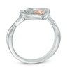 Thumbnail Image 1 of The Heart Within® Diamond Accent Tilted Heart Ring in Sterling Silver and 10K Rose Gold