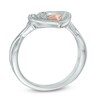 Thumbnail Image 2 of Diamond Accent Tilted Heart Ring in Sterling Silver and 10K Rose Gold