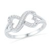 Thumbnail Image 0 of 1/6 CT. T.W. Diamond Sideways Heart-Shaped Infinity Ring in 10K White Gold