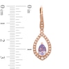 Thumbnail Image 2 of Rose de France Amethyst and Lab-Created White Sapphire Drop Earrings in Sterling Silver with 14K Rose Gold Plate