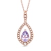 Thumbnail Image 1 of Pear-Shaped Rose de France Amethyst and Lab-Created White Sapphire Pendant in Sterling Silver with 14K Rose Gold Plate