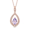 Thumbnail Image 0 of Pear-Shaped Rose de France Amethyst and Lab-Created White Sapphire Pendant in Sterling Silver with 14K Rose Gold Plate