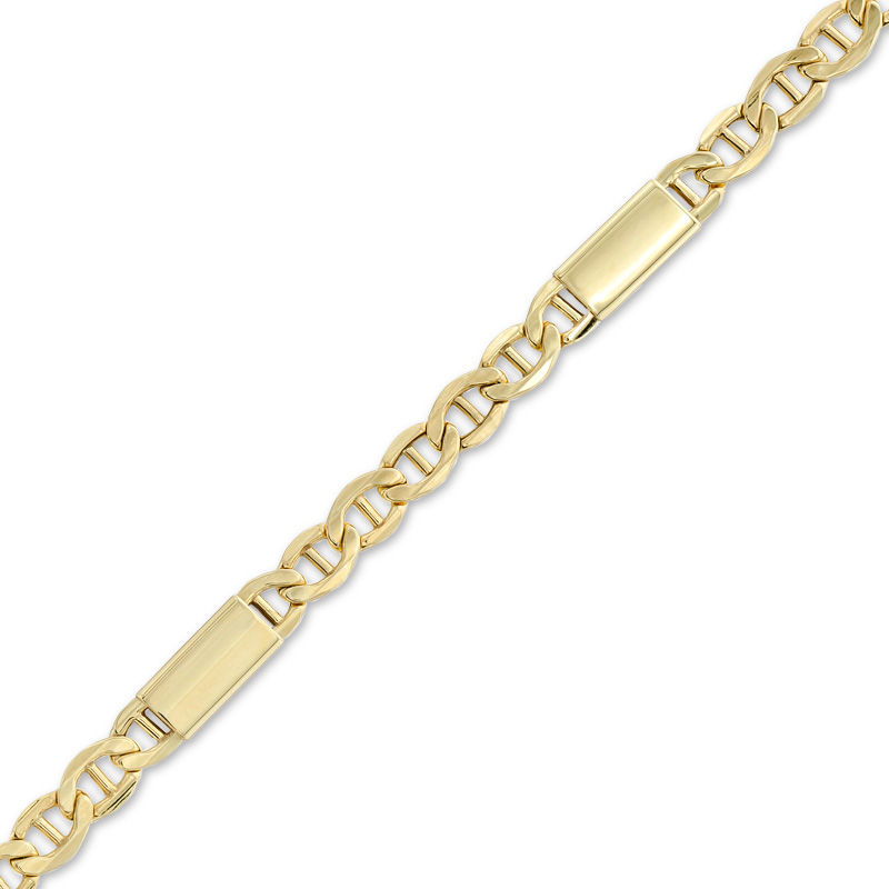 Men's 012 Gauge Mariner Bar Bracelet in 10K Gold - 8.5"