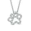 Thumbnail Image 1 of Diamond Accent Paw Pendant in 10K White Gold