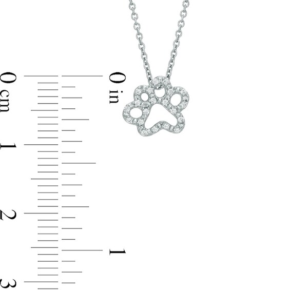 Diamond Accent Paw Pendant in 10K White Gold