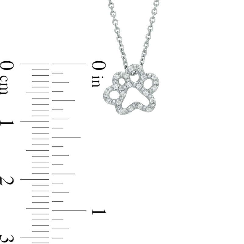 Main Image 3 of Diamond Accent Paw Pendant in 10K White Gold