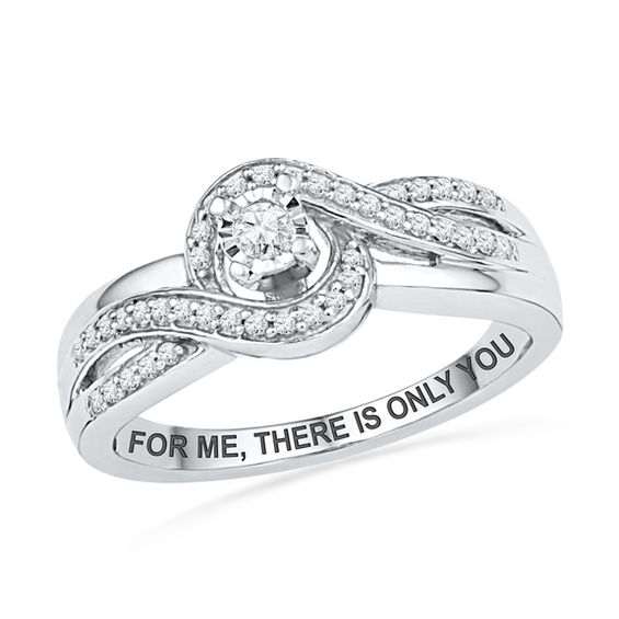 その他 PROMISE 1/5 CT. T.W. Diamond Swirl Promise Ring in Sterling Silver