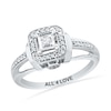 Thumbnail Image 0 of 1/10 CT. T.W. Diamond Bold Frame Promise Ring in Sterling Silver (10 Characters)