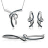 Thumbnail Image 1 of 1/8 CT. T.W. Enhanced Blue and White Diamond Abstract Three Piece Set in Sterling Silver