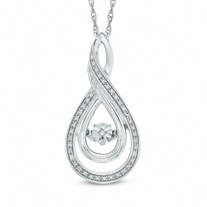 Main Image 1 of Diamond Accent Layered Infinity Pendant in Sterling Silver