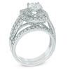 Thumbnail Image 1 of 2-1/5 CT. T.W. Diamond Double Frame Bridal Set in 14K White Gold