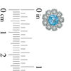 Thumbnail Image 1 of Swiss Blue Topaz and Lab-Created White Sapphire Flower Pendant and Stud Earrings Set in Sterling Silver