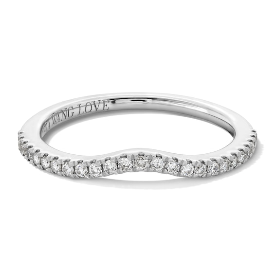 Vera Wang Love Collection 1/6 CT. T.w. Diamond Contour Wedding Band in 14K White Gold