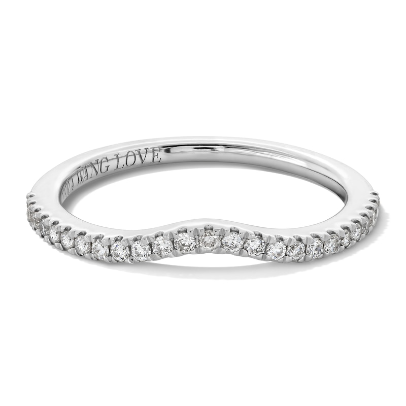 Vera Wang Love Collection 1/6 CT. T.W. Diamond Contour Wedding Band in 14K White Gold