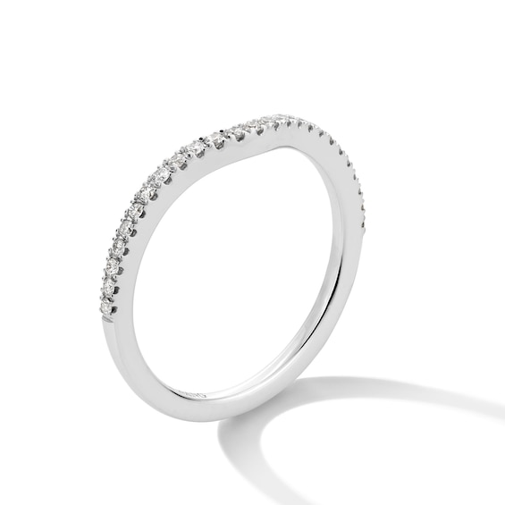 Vera Wang Love Collection 1/6 CT. T.w. Diamond Contour Wedding Band 14K White Gold