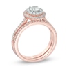 Thumbnail Image 1 of Celebration Ideal 7/8 CT. T.W. Diamond Double Frame Bridal Set in 14K Rose Gold (I/I1)