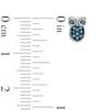 Thumbnail Image 1 of 1/10 CT. T.W. Blue and Black Diamond Owl Stud Earrings in Sterling Silver