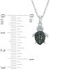 Thumbnail Image 2 of 1/6 CT. T.W. Enhanced Green and White Diamond Turtle Pendant in Sterling Silver