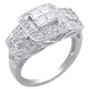 Thumbnail Image 2 of 1-1/4 CT. T.W. Princess-Cut Quad Multi-Diamond Frame Three Stone Ring in 10K White Gold