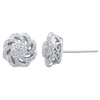 Thumbnail Image 1 of 1/2 CT. T.W. Multi-Diamond Pinwheel Stud Earrings in 10K White Gold