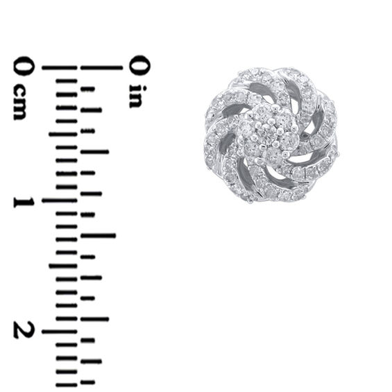 1/2 CT. T.w. Multi-Diamond Pinwheel Stud Earrings in 10K White Gold