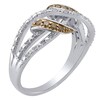 Thumbnail Image 2 of 1/4 CT. T.W. Champagne and White Diamond Ribbon Wrapped Ring in 10K White Gold