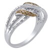 Thumbnail Image 1 of 1/4 CT. T.W. Champagne and White Diamond Ribbon Wrapped Ring in 10K White Gold