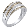 Thumbnail Image 1 of 1/2 CT. T.W. Champagne and White Diamond Multi-Row Ring in 10K White Gold